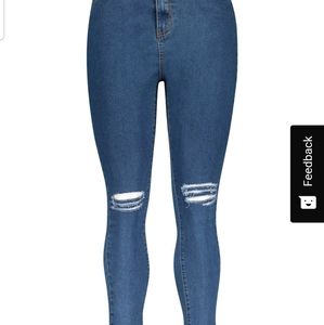 High waist distressed skinny jeans